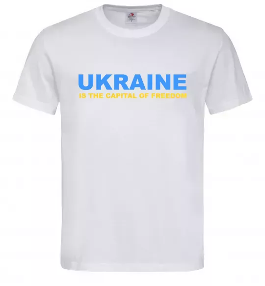 Мужская футболка Ukraine capital of freedom Белый фото