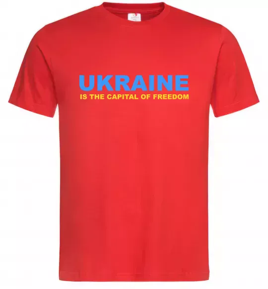 Мужская футболка Ukraine capital of freedom Красный фото