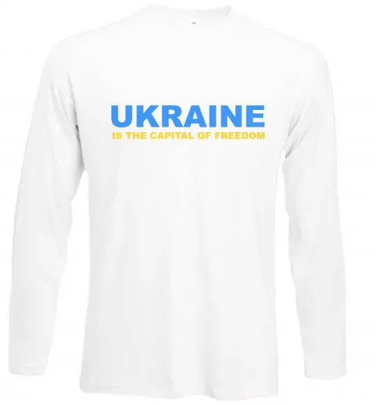 Лонгслів Ukraine capital of freedom Білий фото