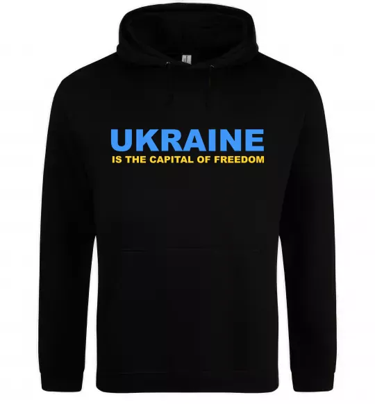 Жіноча толстовка (худі) Ukraine capital of freedom Чорний фото