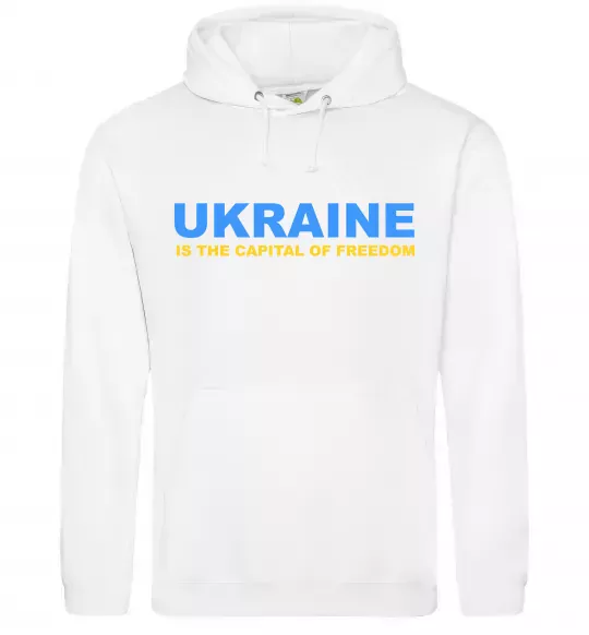 Жіноча толстовка (худі) Ukraine capital of freedom Білий фото