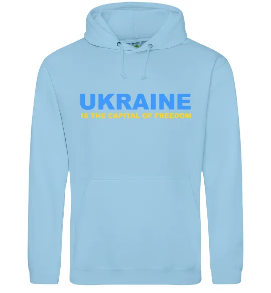 Женская толстовка (худи) Ukraine capital of freedom Голубой фото