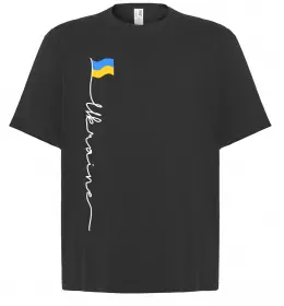 Футболка Оверсайз Ukraine Flag Черный фото