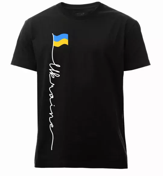 Чоловіча преміум футболка Ukraine Flag Чорний фото