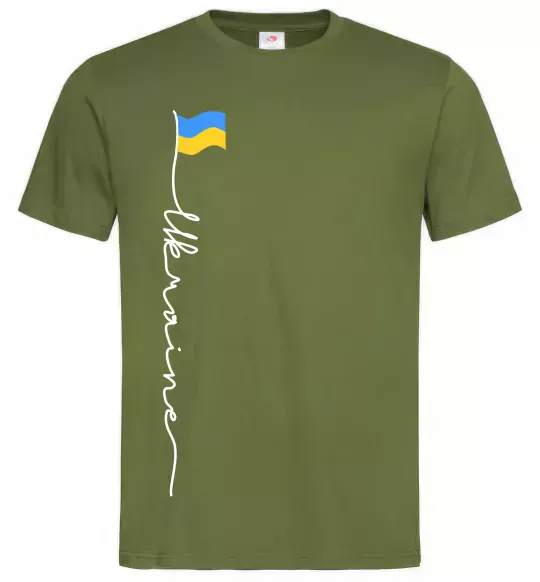 Чоловіча футболка Ukraine Flag Оливковий фото