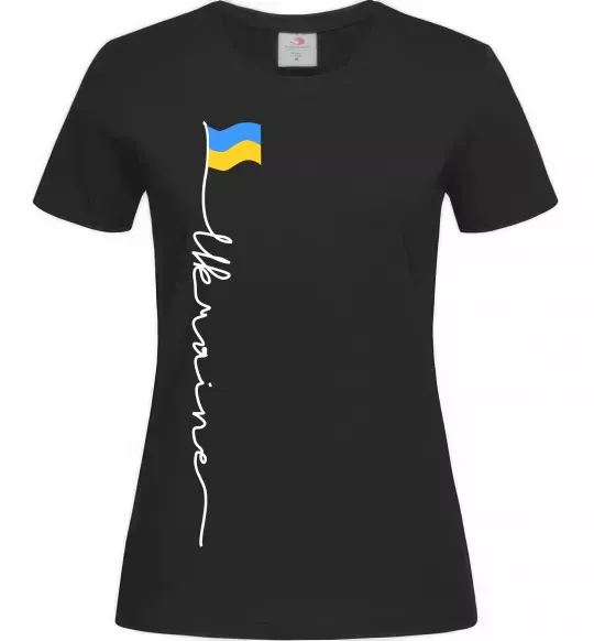 Женская футболка Ukraine Flag Черный фото