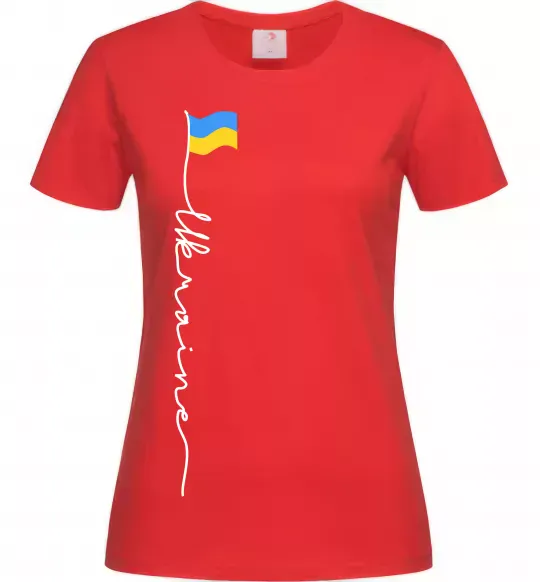 Женская футболка Ukraine Flag Красный фото