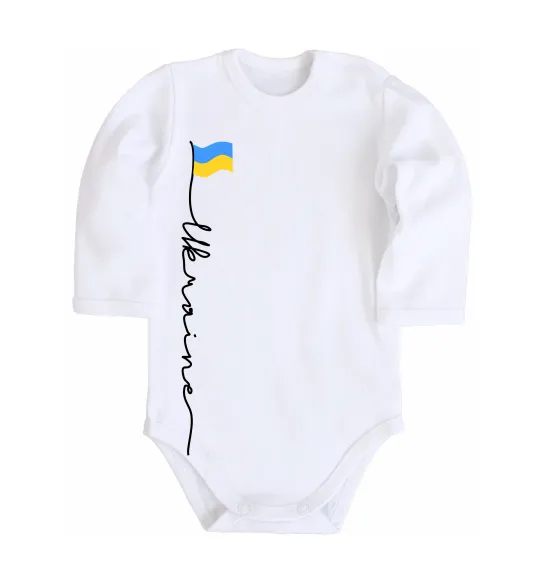 Детский боди Ukraine Flag Белый фото