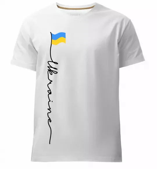 Чоловіча преміум футболка Ukraine Flag Білий фото