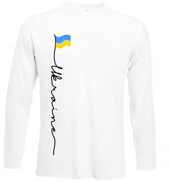 Лонгслив Ukraine Flag Белый фото