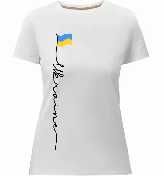 Женская премиум футболка Ukraine Flag Белый фото