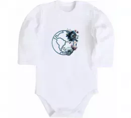 Детский боди Земля квіти Белый фото