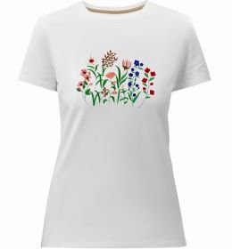 Жіноча преміум футболка Квіти ВИШИВКА Жіноча преміум футболка Квіти ВИШИВКА