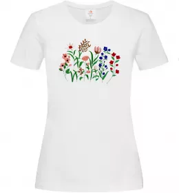Женская футболка Квіти ВИШИВКА Белый фото