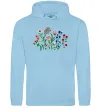Чоловіча толстовка (худі) Квіти ВИШИВКА Блакитний фото