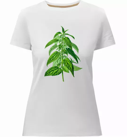 Женская премиум футболка Кропива Белый фото