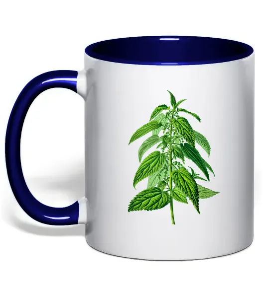 Чашка с цветной ручкой Кропива Глубокий темно-синий фото