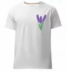 Чоловіча преміум футболка Квіти ВИШИВКА Білий фото