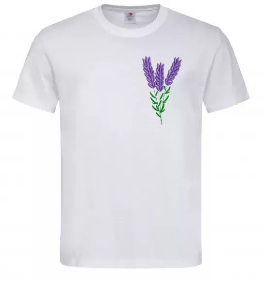 Чоловіча футболка Лаванда ВИШИВКА Білий фото