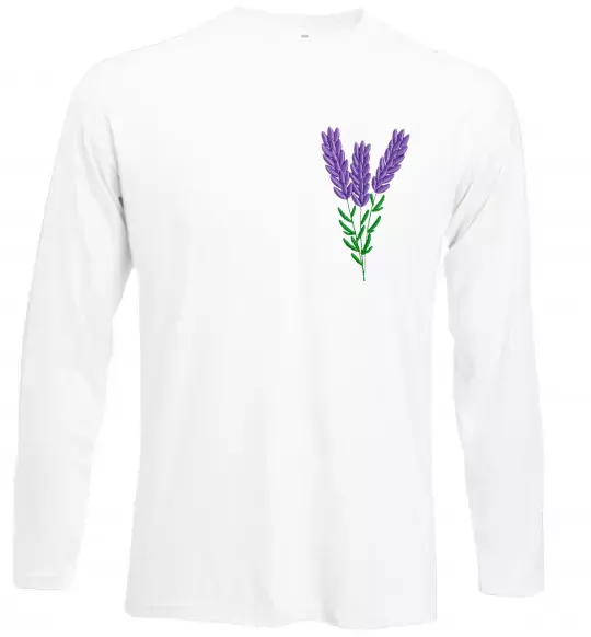 Лонгслів Лаванда ВИШИВКА Білий фото