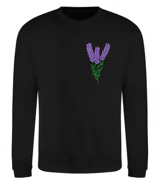 Свитшот Лаванда ВИШИВКА Черный фото