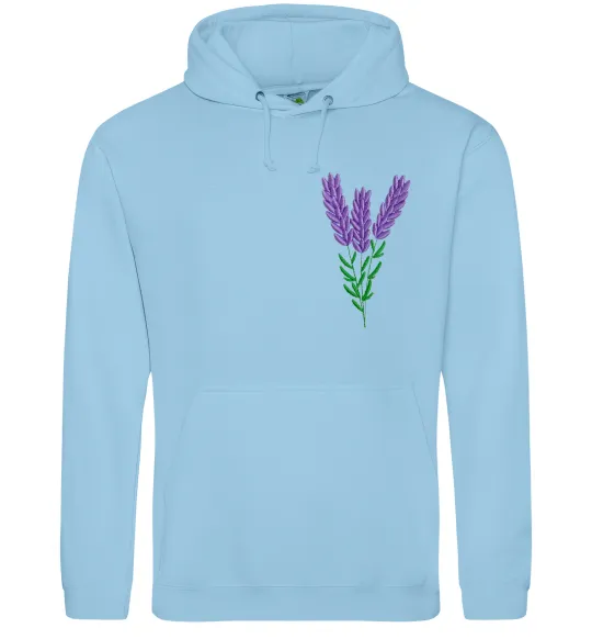 Жіноча толстовка (худі) Лаванда ВИШИВКА Блакитний фото