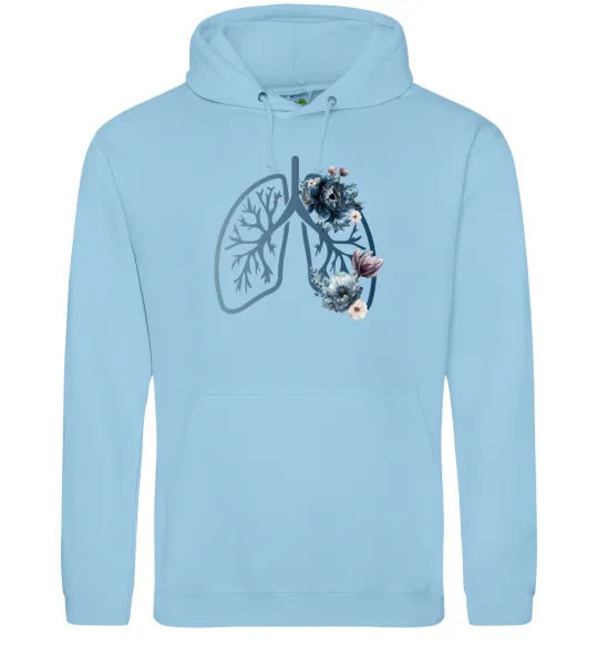 Женская толстовка (худи) Легені квіти Голубой фото