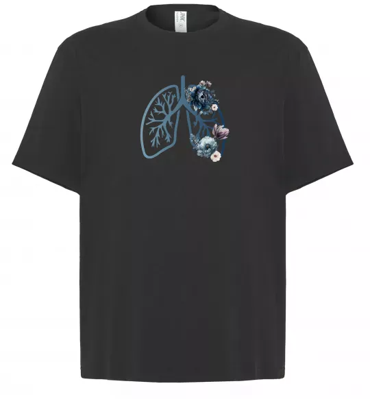 Футболка Оверсайз Легені квіти Черный фото