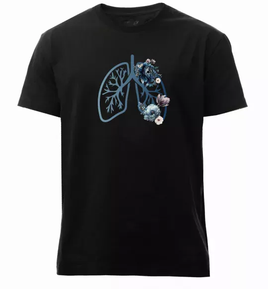 Чоловіча преміум футболка Легені квіти Чорний фото