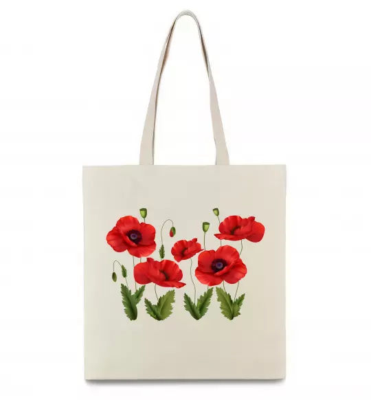 Еко-сумка Маки Бежевий фото