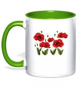 Чашка з кольоровою ручкою Маки