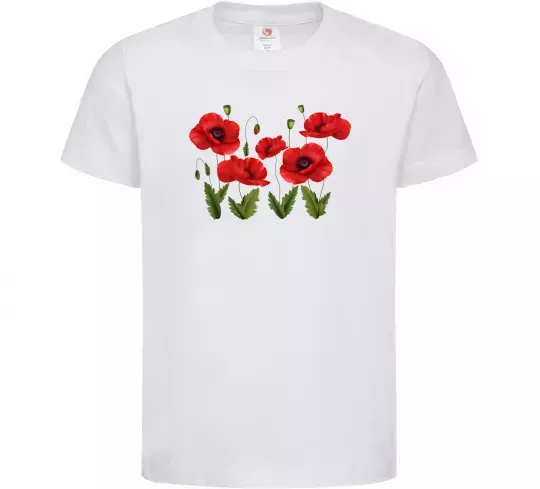 Детская футболка Маки Белый фото