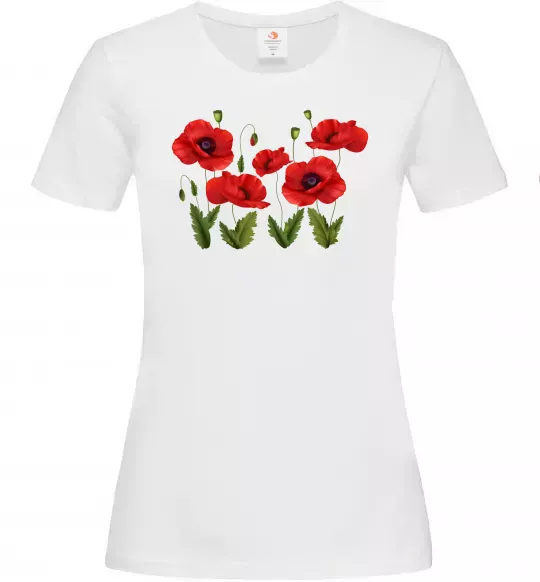 Жіноча футболка Маки Білий фото