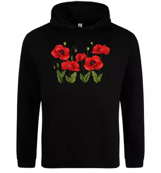 Мужская толстовка (худи) Маки Черный фото