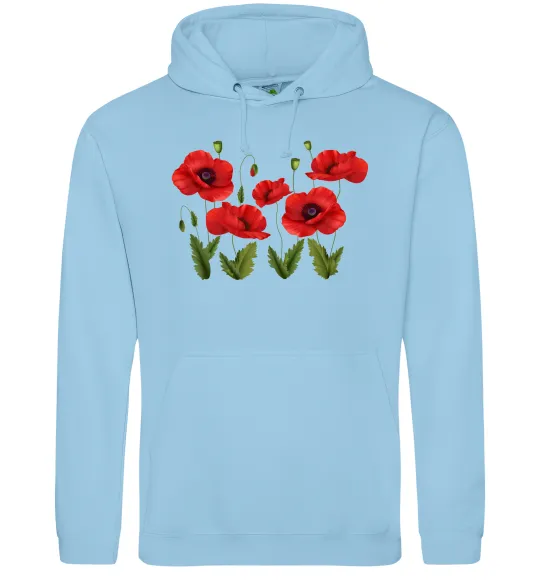 Мужская толстовка (худи) Маки Голубой фото