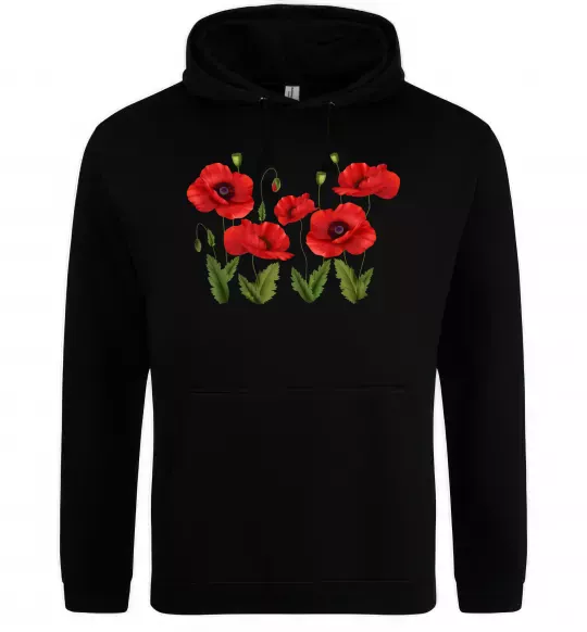 Жіноча толстовка (худі) Маки Чорний фото