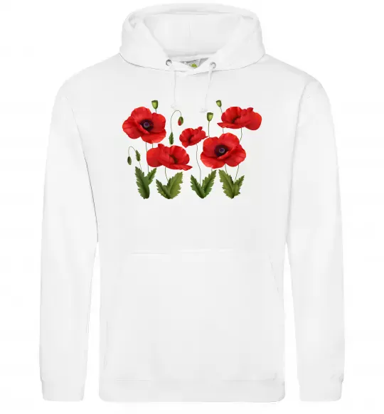 Жіноча толстовка (худі) Маки Білий фото