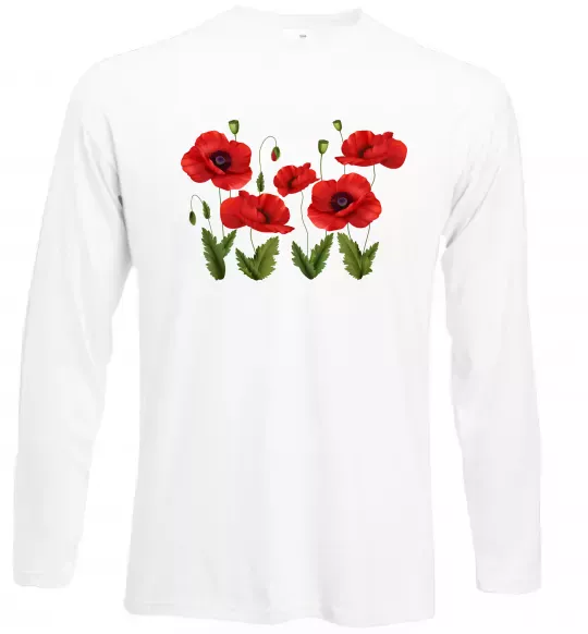 Лонгслив Маки Белый фото