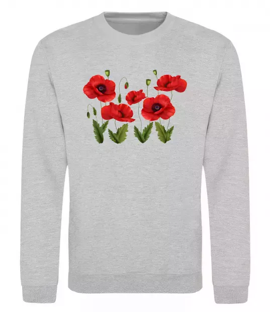 Свитшот Маки Серый меланж фото