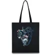 Эко-сумка Серце квіти Черный фото