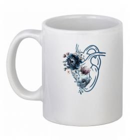 Чашка керамічна Серце квіти