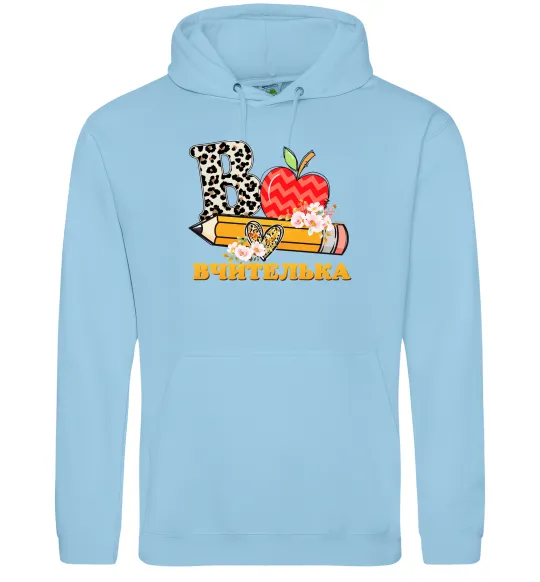 Мужская толстовка (худи) В - Вчителька Голубой фото