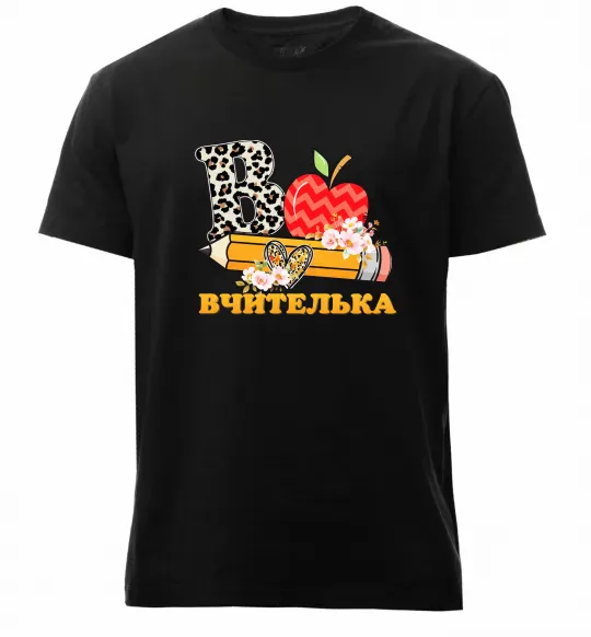 Мужская премиум футболка В - Вчителька Черный фото