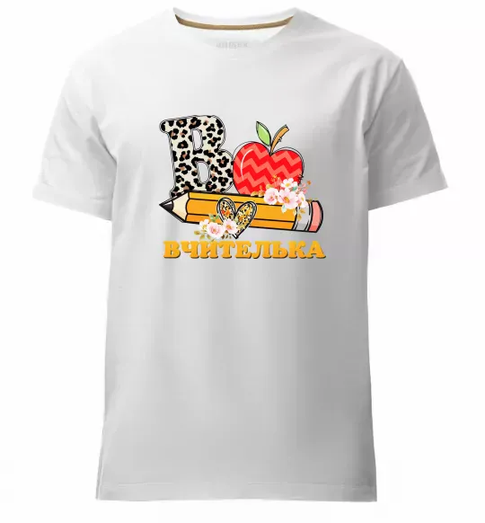 Мужская премиум футболка В - Вчителька Белый фото