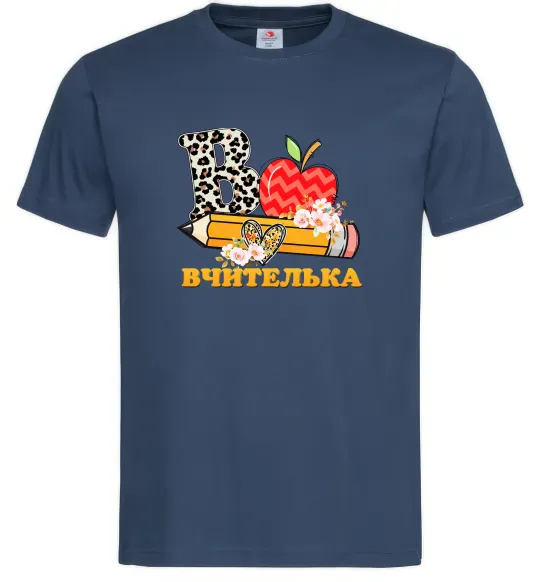 Мужская футболка В - Вчителька Темно-синий фото