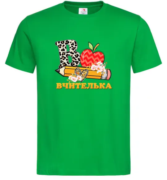 Мужская футболка В - Вчителька Зеленый фото