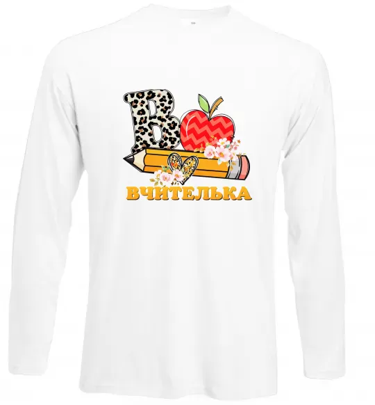 Лонгслів В - Вчителька Білий фото