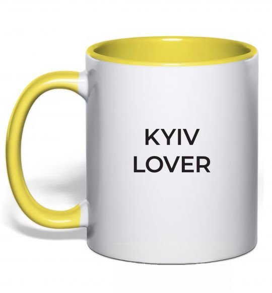 Чашка с цветной ручкой Kyiv lover Солнечно желтый фото