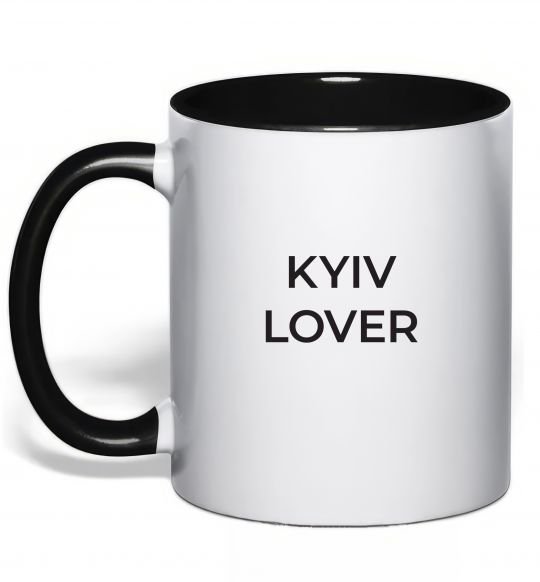 Чашка з кольоровою ручкою Kyiv lover Чорний фото