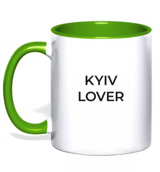 Чашка с цветной ручкой Kyiv lover Зеленый фото